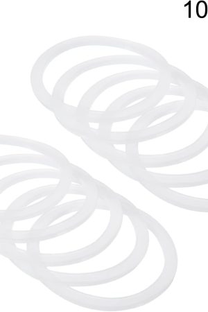 8mm Wide Mouth Silicone Sealing Rings, 10 Pack Reusable Leak-Proof Gaskets for Mason Jar Lids, Translucent